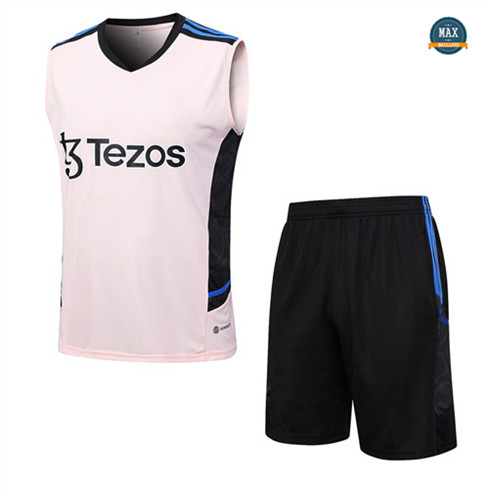 Soldes Max Maillot Manchester United Debardeur + Short 2023/24 Training Rose grossiste