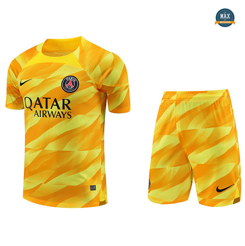 Marque Max Maillot Gardien de but Paris Saint Germain + Short 2023/24 Training Jaune personnalisé