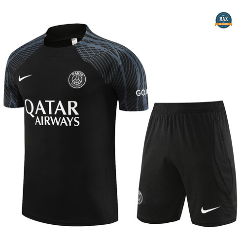 Marque Max Maillot Paris Saint Germain + Short 2023/24 Training Noir personnalisé