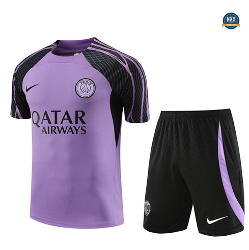 Nouveau Max Maillot Paris Saint Germain + Short 2023/24 Training Violet flocage