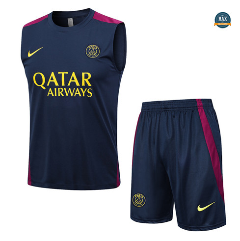 Site Max Maillot Paris Saint Germain Debardeur + Short 2023/24 Training Bleu discout