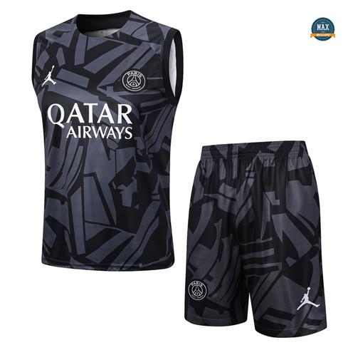 Nouveau Max Maillot Paris Saint Germain Debardeur + Short 2023/24 Training Noir flocage