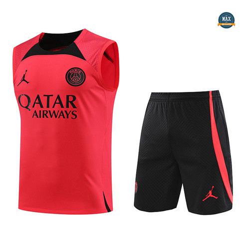 Site Max Maillot Paris Saint Germain Debardeur + Short 2023/24 Training Rouge discout