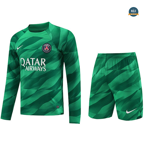 Acheter Max Maillot Paris Saint Germain Manche Longue + Short 2023/24 Vert fiable