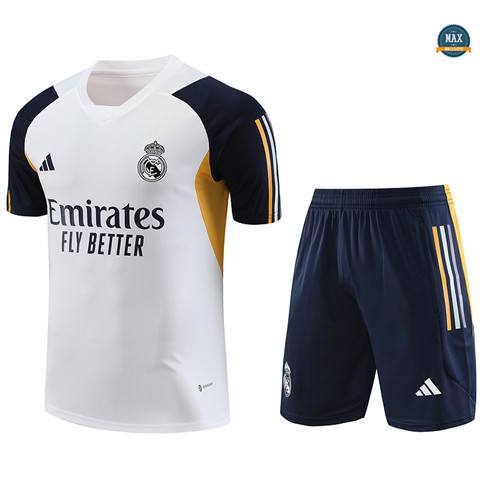 Nouveau Max Maillot Real Madrid + Short 2023/24 Training Blanc flocage