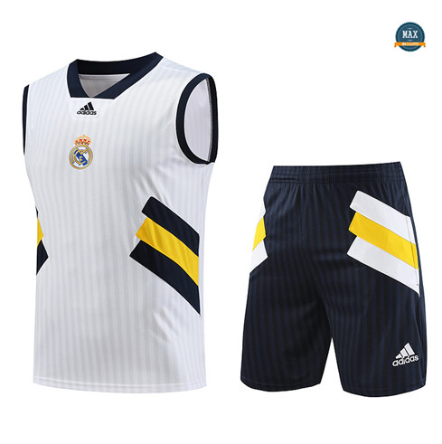 Achetez Max Maillot Real Madrid Debardeur + Short 2023/24 Training Blanc pas cher