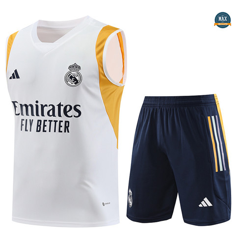 Nouveau Max Maillot Real Madrid Debardeur + Short 2023/24 Training Blanc flocage