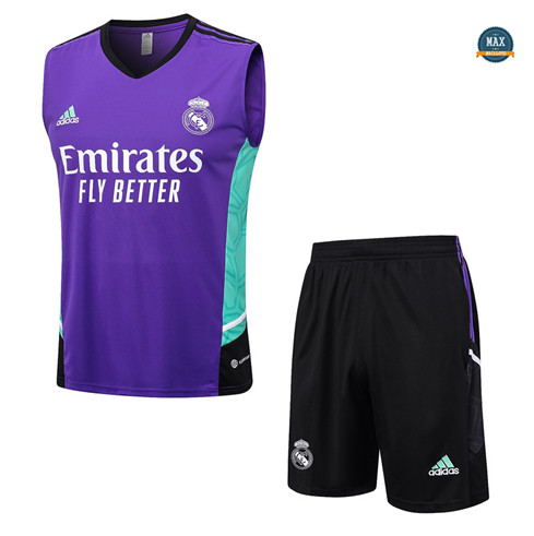 Achetez Max Maillot Real Madrid Debardeur + Short 2023/24 Training Violet pas cher