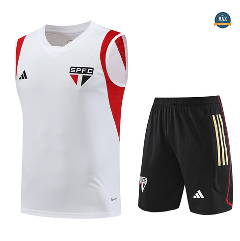 Site Max Maillot Sao Paulo Debardeur + Short 2023/24 Training Blanc discout