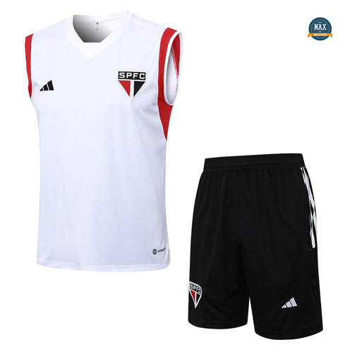 Soldes Max Maillot Sao Paulo Debardeur + Short 2023/24 Training Blanc grossiste