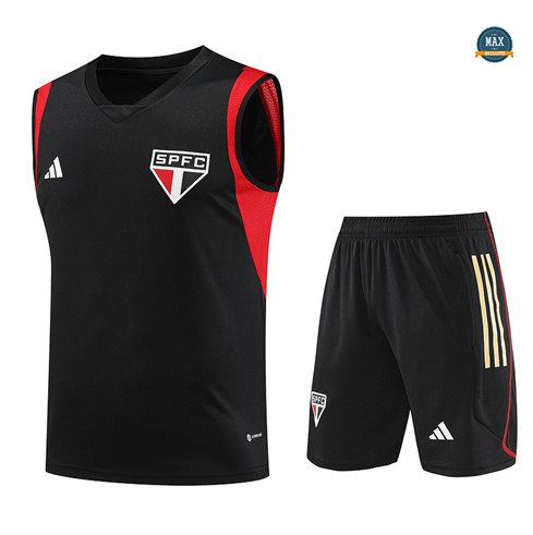 Acheter Max Maillot Sao Paulo Debardeur + Short 2023/24 Training Noir fiable