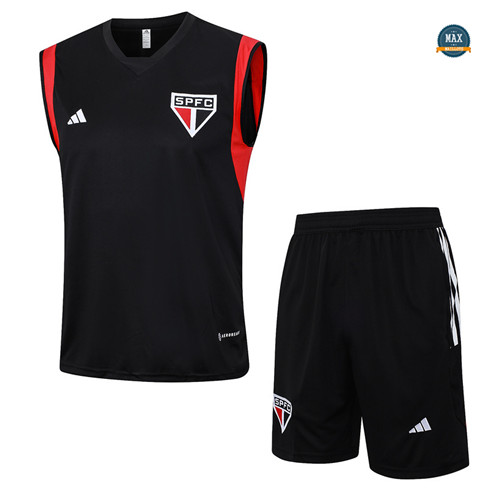 Marque Max Maillot Sao Paulo Debardeur + Short 2023/24 Training Noir personnalisé