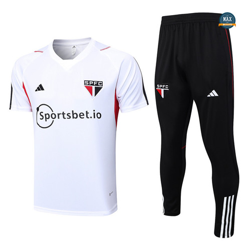 Vente Max Maillot Sao Paulo + Pantalon 2023/24 Training Blanc original