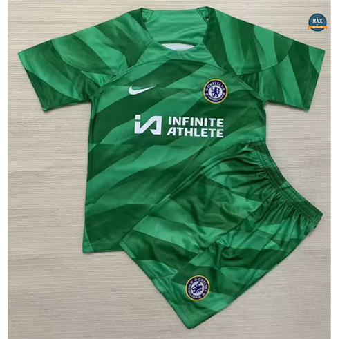 Marque Max Maillots Foot Chelsea Enfant Gardien de but Vert 2023/24