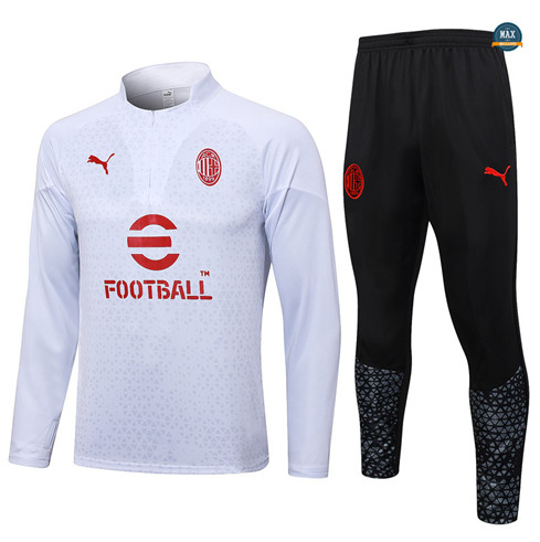 Nouveaux Max Maillot Survetement AC Milan 2023/24 Blanc