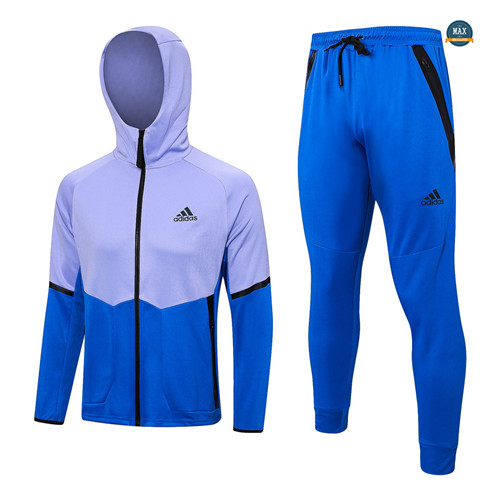 Soldes Max Maillots Veste Survetement Adidas à capuche 2023/24 Bleu