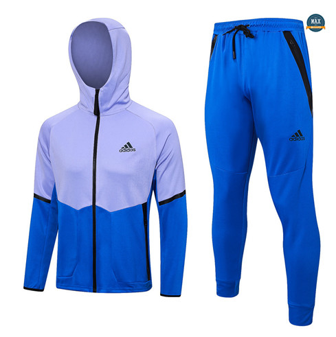 Soldes Max Maillots Veste Survetement Adidas à capuche 2023/24 Bleu