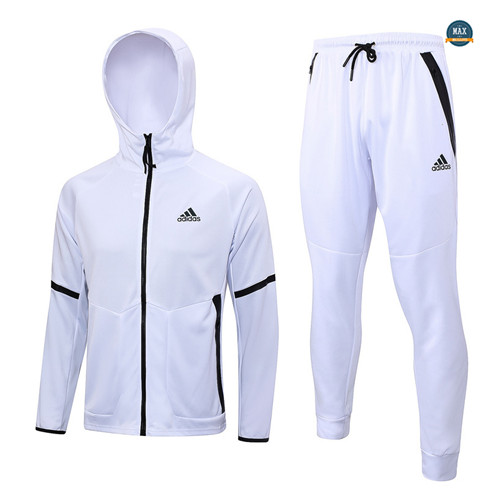 Marque Max Maillot Veste Survetement Adidas à capuche 2023/24 Blanc