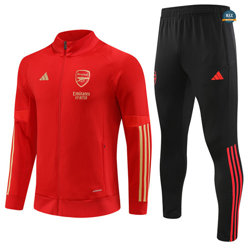 Soldes Max Maillots Veste Survetement Arsenal 2023/24 Rouge