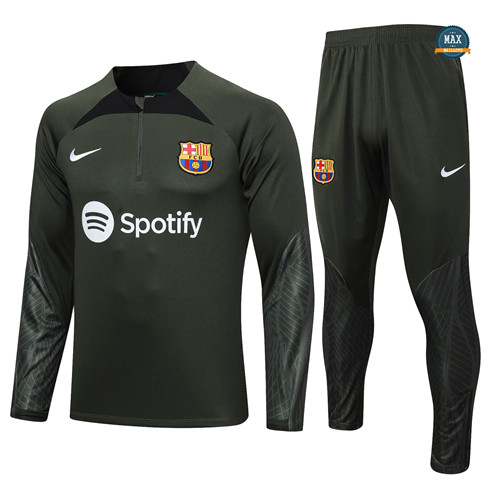 Soldes Max Maillot Survetement Barcelone 2023/24 Verte foncé