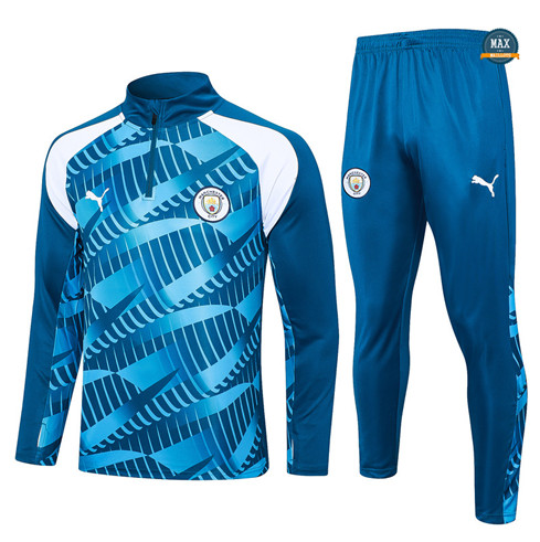 Marque Max Maillots Survetement Enfant Manchester City 2023/24 Bleu