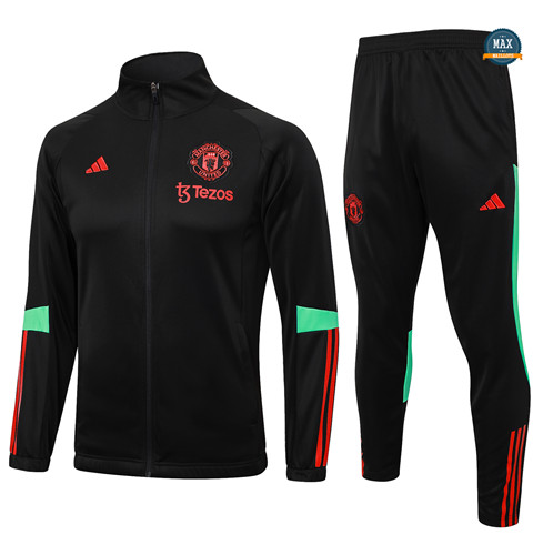 Acheter Max Maillots Veste Survetement Enfant Manchester United 2023/24 Noir