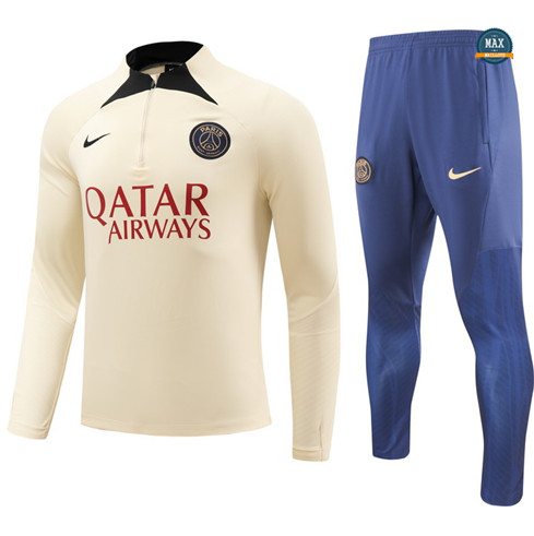 Nouveaux Max Maillot Survetement Enfant Paris Saint Germain 2023/24 Jaune Ciel