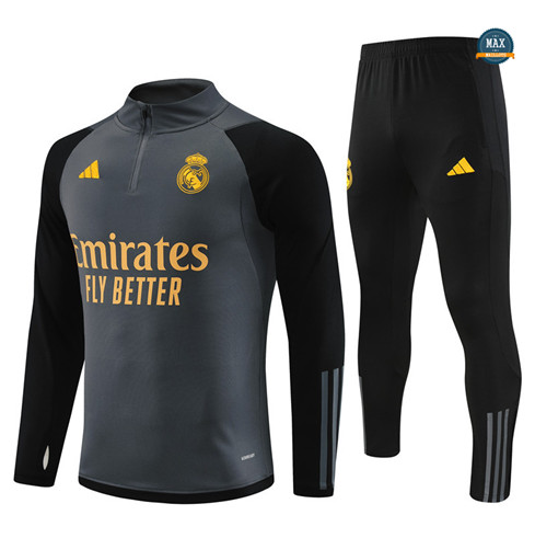 Marque Max Maillots Survetement Enfant Real Madrid 2023/24 Gris Foncé