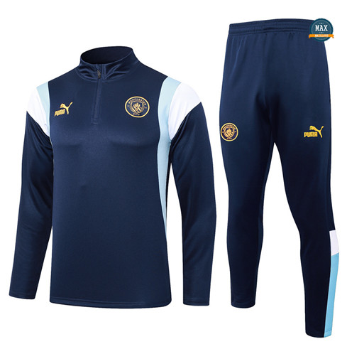 Soldes Max Maillot Survetement Manchester City 2023/24 Bleu marine