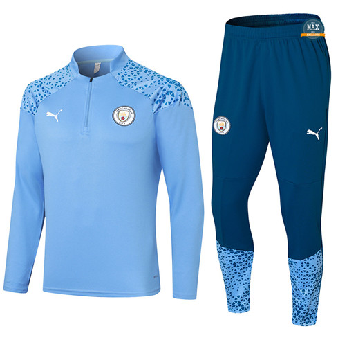 Créer Max Maillot Survetement Manchester City 2023/24 Bleu