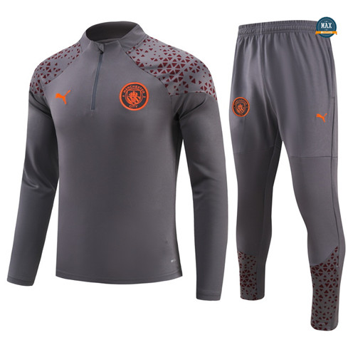 Créer Max Maillot Survetement Manchester City 2023/24 Gris