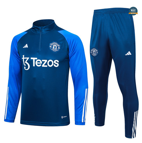 Achetez Max Maillots Survetement Manchester United 2023/24 Bleu marine