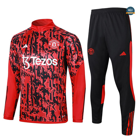 Soldes Max Maillot Survetement Manchester United 2023/24 Rouge