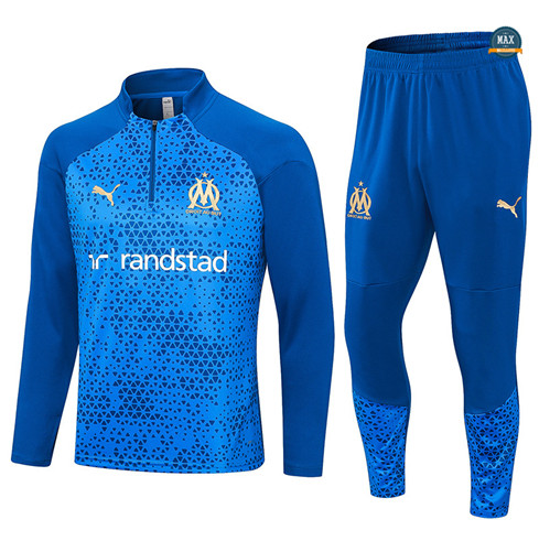 Soldes Max Maillot Survetement Olympique Marseille 2023/24 Bleu