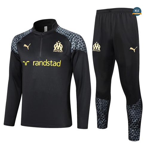 Soldes Max Maillots Survetement Olympique Marseille 2023/24 Noir