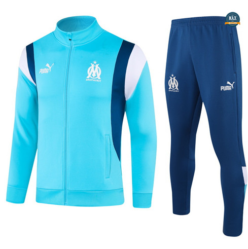 Marque Max Maillots Veste Survetement Olympique Marseille 2023/24 Bleu Ciel