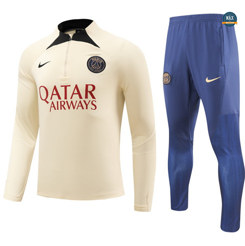 Soldes Max Maillot Survetement Paris Paris Saint Germain 2023/24 Jaune Ciel