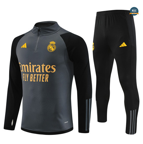 Flocage Max Maillots Survetement Real Madrid 2023/24 Gris