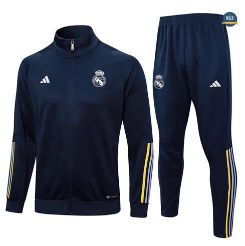 Nouveaux Max Maillot Veste Survetement Real Madrid 2023/24 Bleu marine