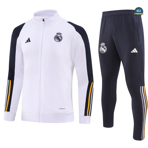 Soldes Max Maillots Veste Survetement Real Madrid 2023/24 Blanc