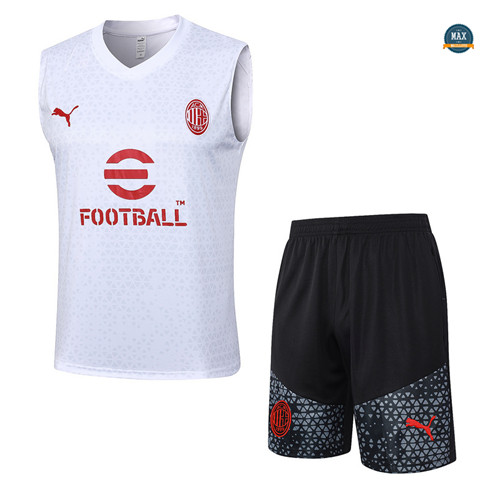 Vente Max Maillot AC Milan Debardeur + Short 2023/24 Training Blanc