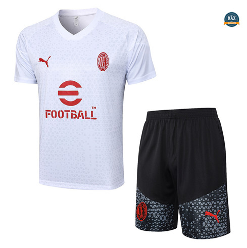 Nouveaux Max Maillot AC Milan + Short 2023/24 Training Blanc