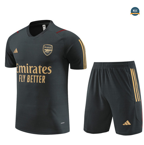 Nouveaux Max Maillot Arsenal Enfant + Short 2023/24 Training Gris Foncé