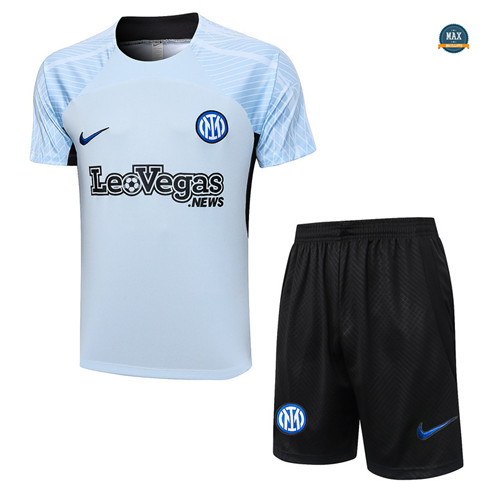 Soldes Max Maillots Inter Milan + Short 2023/24 Training Gris Ciel