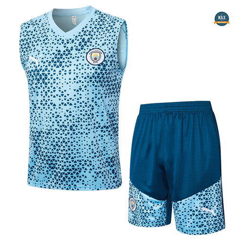 Marque Max Maillots Manchester City Debardeur + Short 2023/24 Training Bleu Ciel