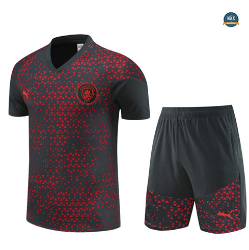 Soldes Max Maillots Manchester City + Short 2023/24 Training Gris Foncé