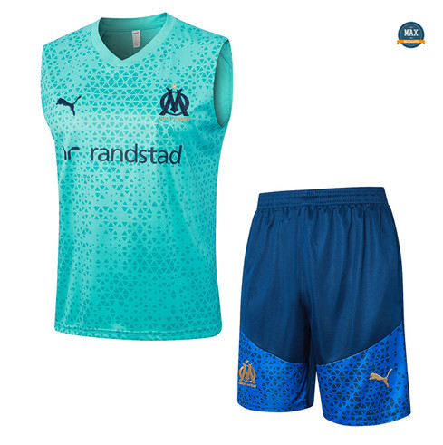 Achetez Max Maillots Olympique Marseille Debardeur + Short 2023/24 Training Bleu