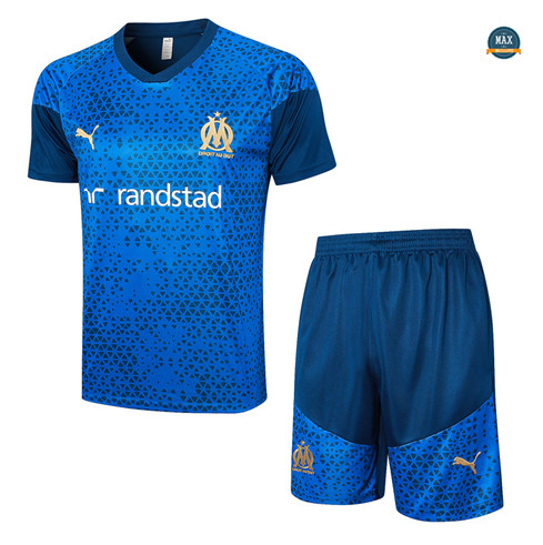 Nouveaux Max Maillot Olympique Marseille + Short 2023/24 Training Bleu marine