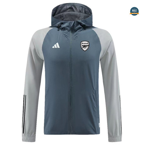 Créer Max Maillot Veste Coupe vent Arsenal 2023/24 Bleu/Gris