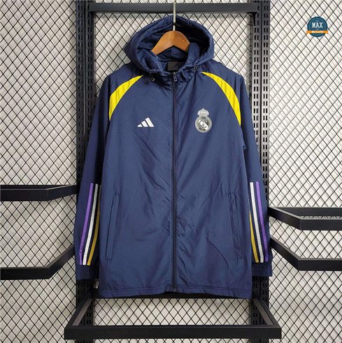 Marque Max Maillots Veste Coupe vent Real Madrid 2023/24 Bleu